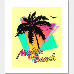 Myrtle Beach Cool 80s Sunset Posters and Art